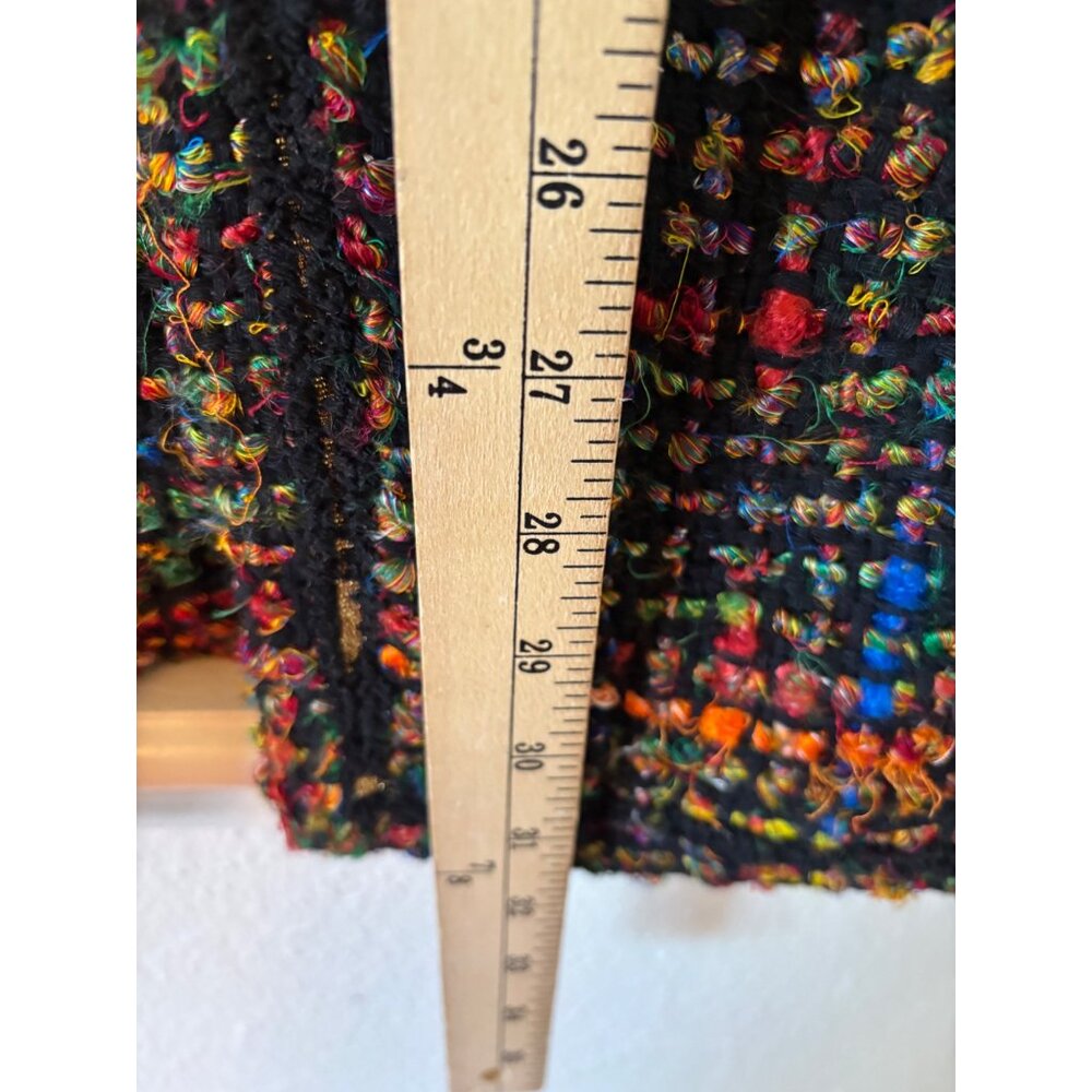 ETT TWA Anthropologie Tweed Multicolor Short Sleeve Coat Mid Lenght - Picture 9 of 12